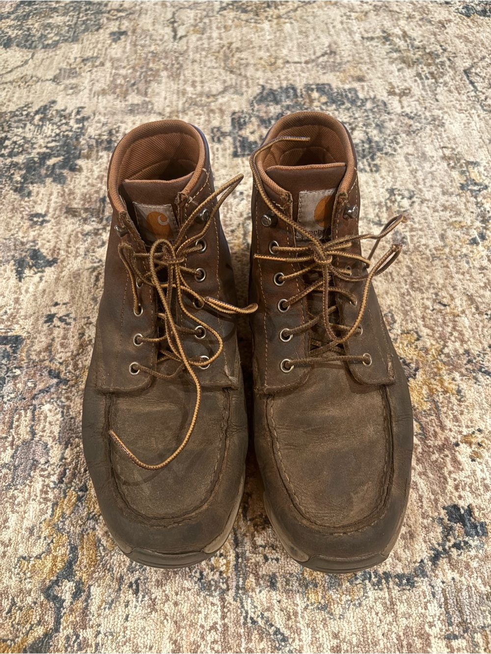 Carhartt Brown Men's Work Boots - Durable Leather Lace-Up Size 10